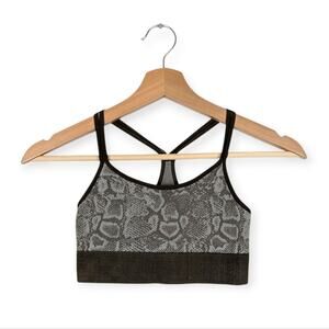 Spiritual Gangster Grey Snakeskin Print Sports Bra Size XS/S